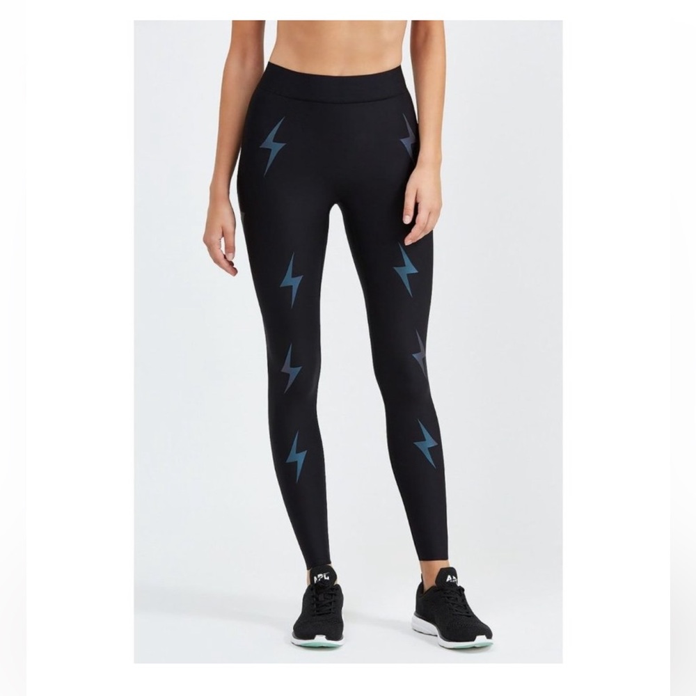 Ultracor Black Lightning Leggings with Iridescent Lightning Bolts